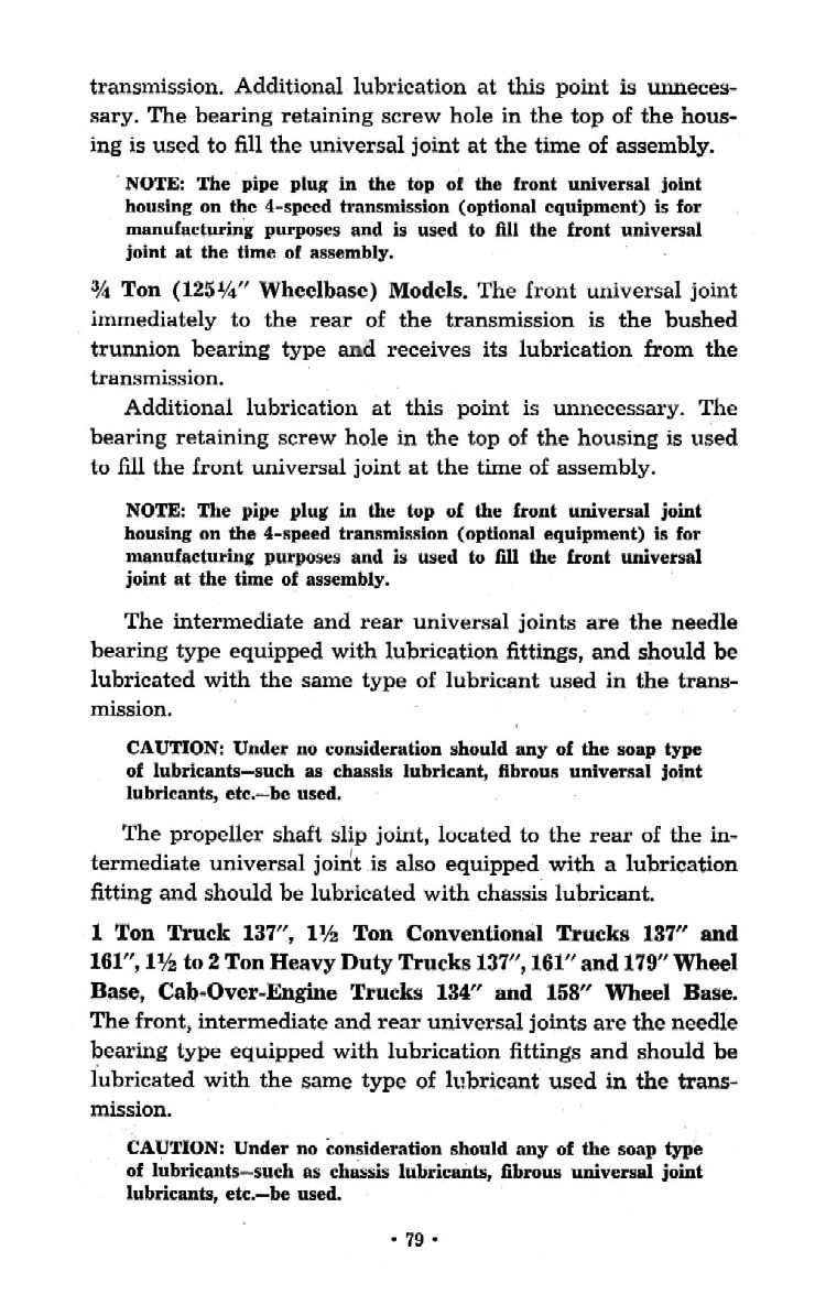 1951 Chevrolet Trucks Operators Manual Page 70